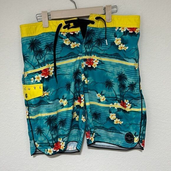 Rip Curl Mens Multicolor Swim Trunks Beach Surf Floral Board Shorts Size 32 - Picture 1 of 7